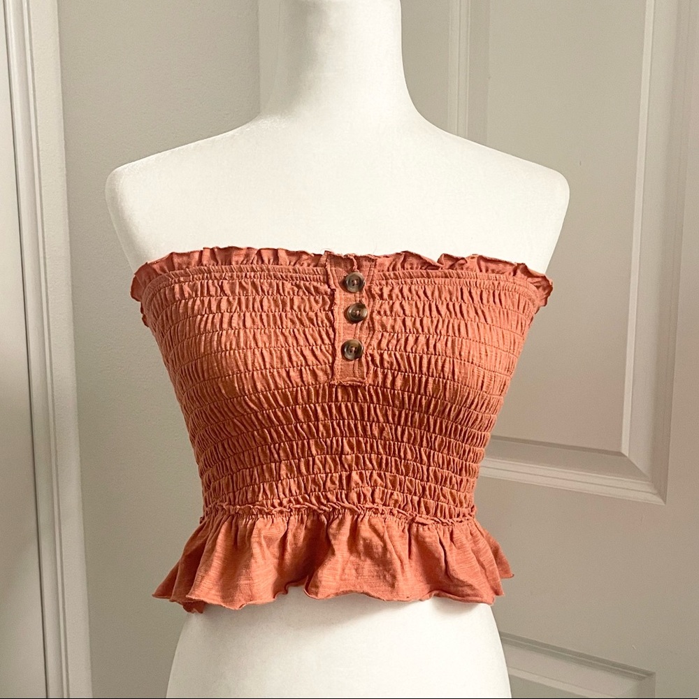 Free People Top Burnt Orange Strapless